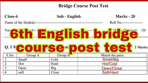 6th English bridge course Post test ||@tashasvisisters1571