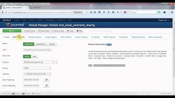 Social Share Joomla Module - Settings