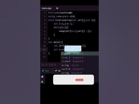 How to reverse an array in C++ | Reverse array #coding #cpp # ...