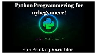 Python for nybegynnere EP 1 | Hvordan man printer og Variabler!!!
