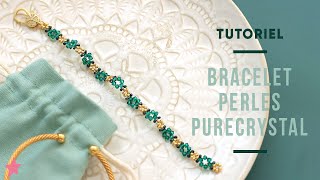 TUTORIEL  Bracelet Fleur Émeraude en Perles Toupies PureCrystal 