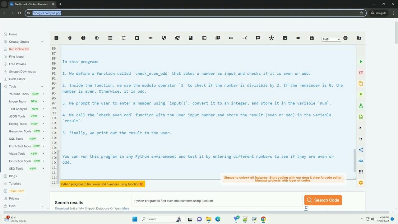 Python program to find even odd numbers using function - YouTube