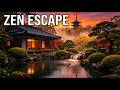 Extended 12-Hour Rain Sounds with Gentle Waterfall in a Japanese Teahouse