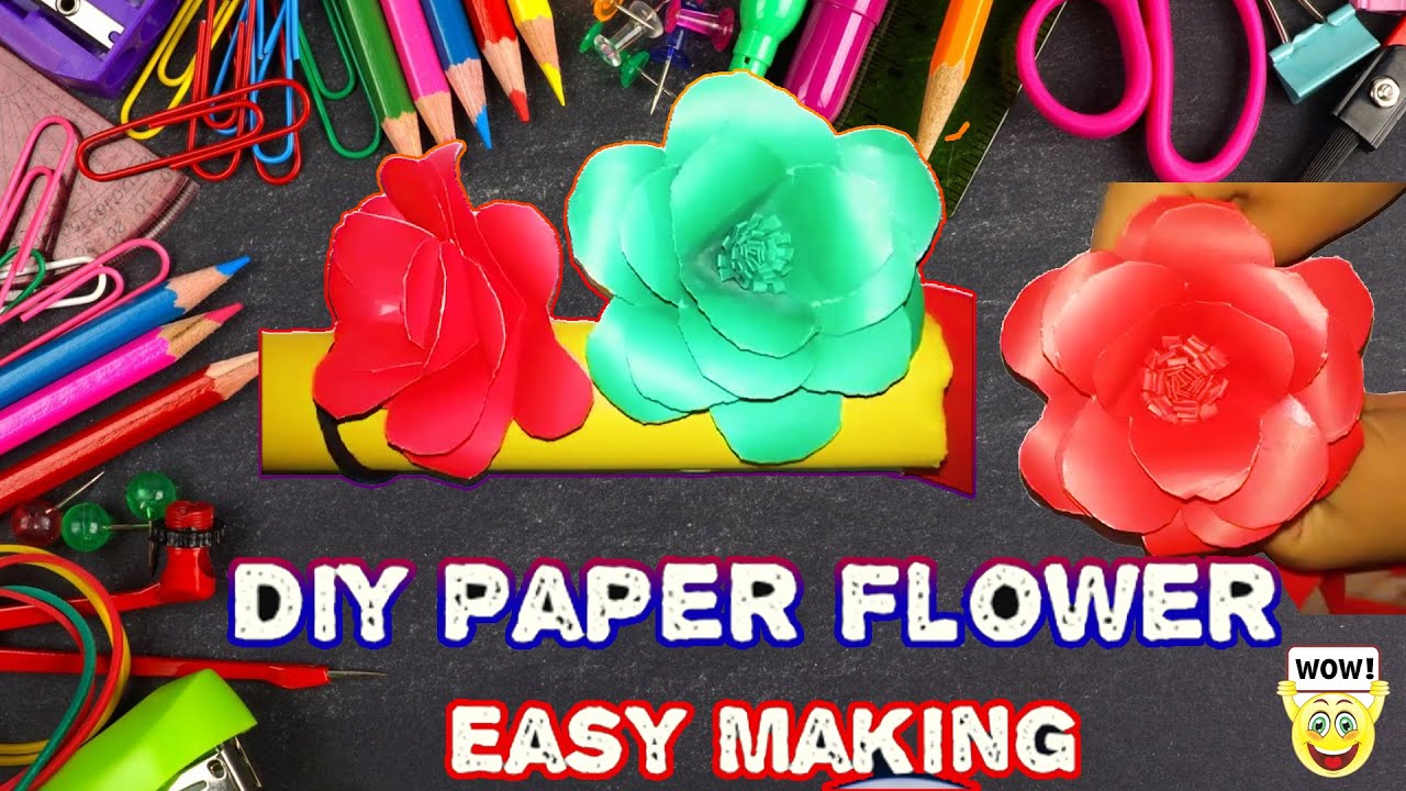 Amazing Paper Flower Making Very Easy Diy Paper Flower Rose YouTube