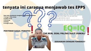 tips dan trik menjawab  dan pembahasan soal  epps psikotes