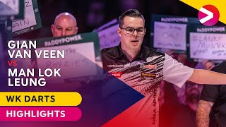 VAN VEEN HEEFT HET ZWAAR TEGEN 180-MACHINE LEUNG! 🤯🎯 | Van Veen - Leung | WK Darts 2024