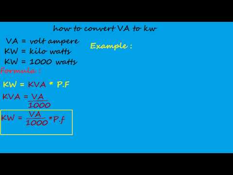 how to convert volt ampere to kw | electrical formulas and calculations|