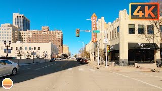 Downtown Amarillo, Texas. An UltraHD 4K Real Time Driving Tour.