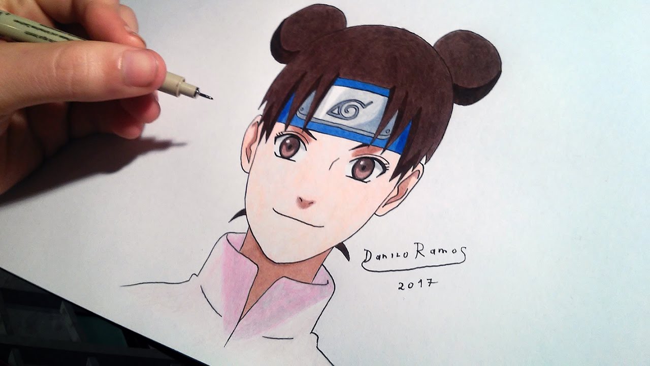 How to draw Tenten from the series Naruto/Como desenhar a Tenten da série N...