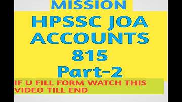 JOA ACCOUNTS || HPSSC JOA ACCOUNTS 815||JOA ACCOUNTS 515||JOA ACCOUNTS SYLLABUS || ACCOUNTS PREVIOUS