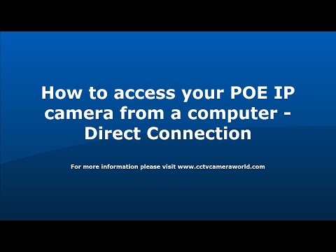 How to Connect an IP camera directly to a computer