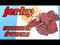 Domowe jerky, suszona wieprzowina.