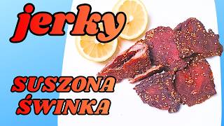 Domowe jerky, suszona wieprzowina.