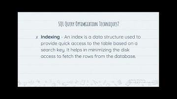 SQL Query Optimization Techniques