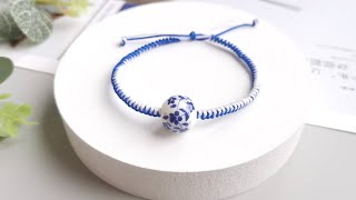 Handmade China Style Braided Bracelet | Porcelain Bead Braided Bracelet | Pandahall DIY Tutorial