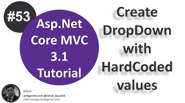 (#53) Dropdown in asp.net core | Create drop down using option tag | Asp.Net Core tutorial