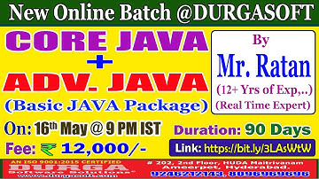 CORE JAVA + ADV. JAVA Online Training @ DURGASOFT