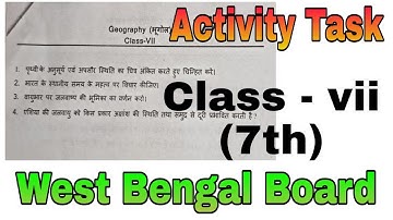 Model Activity Task Class 7  || Geography #WBBSE || West Bengal Board || V V M Education