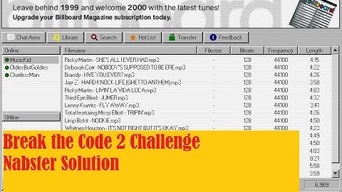 Break the Code 2: Drive 1 Part 2 Nabster Solution