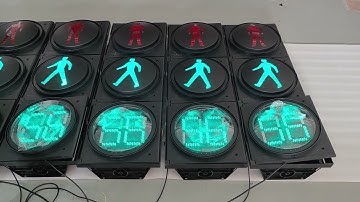 300mm pedestrian high flux traffic light with 2 digit countdown timer video