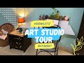 Art studio tour  how i setup and organize my cozy minimalistic home art studio   art vlog