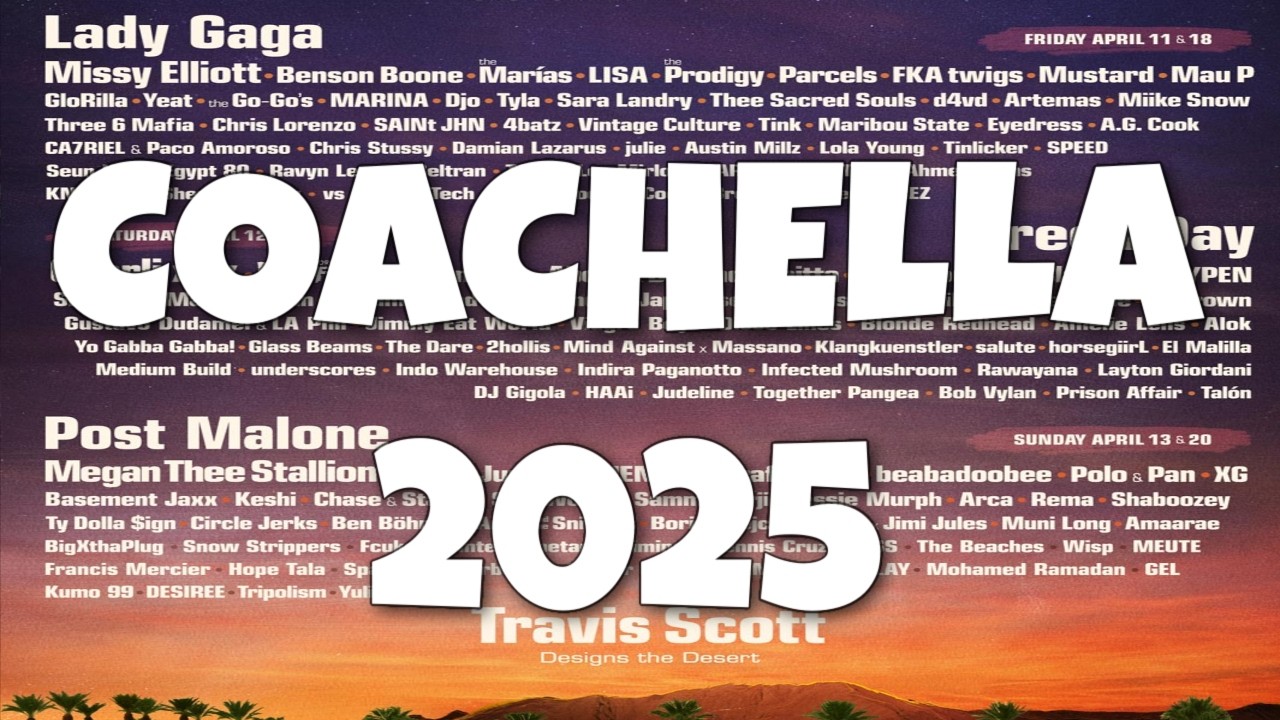 COACHELLA 2025 ラインナップT XL｜正規フェスT COACHELLA 2025 Lineup Reveal: Who's Headlining and Who's