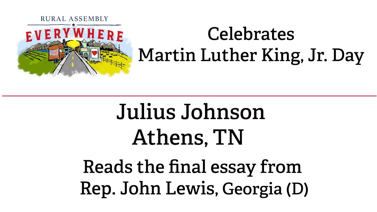 Julius Johnson reads Rep. John Lewis' final essay. YouTube