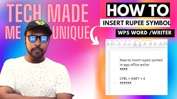 How to insert rupee symbol in wps office writer | how to insert rupee symbol in wps word