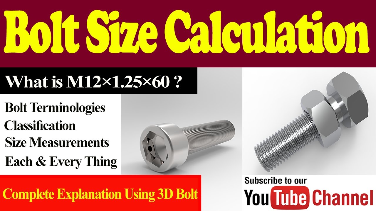How To Calculate Bolt Size Metric Bolt Specification And Size 