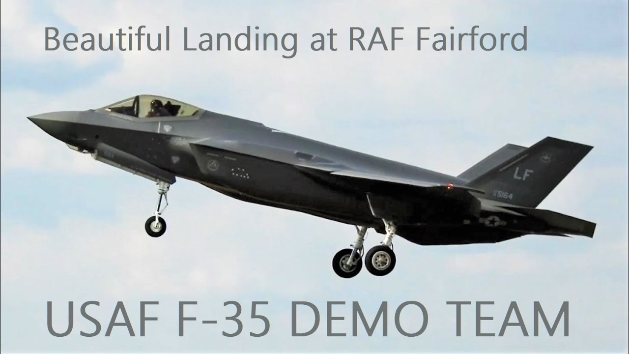 🔵 USAF F-35 Demo Team - Beautiful Landing at RAF Fairford - YouTube
