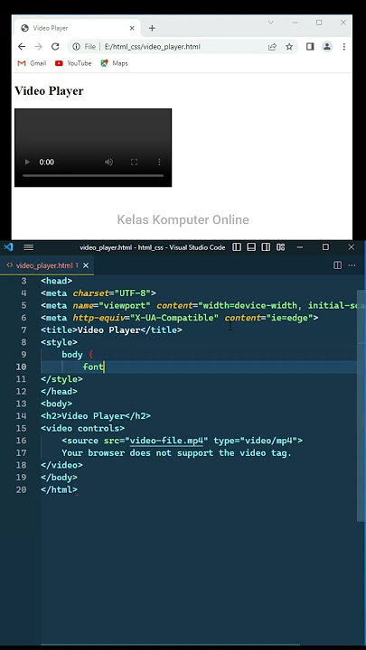 Coding HTML dan CSS: Tag Video