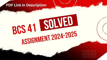 BCS 41 Solved Assignment 2024-2025 | BCA 4th semester solved assignment 2024-2025