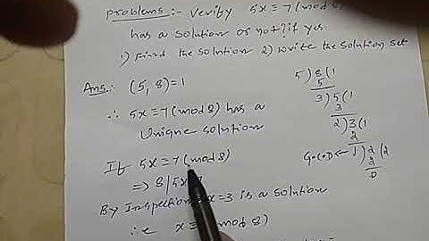 Solution of linear congruence