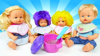 Full episodes of Baby dolls videos for kids. Toy food for baby born dolls. Doll house for toys. screenshot 1