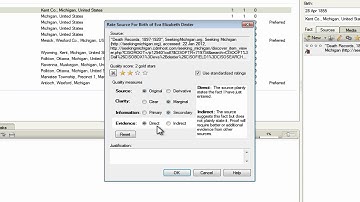 Standardized Source Citation Ratings in Family Tree Maker 2012