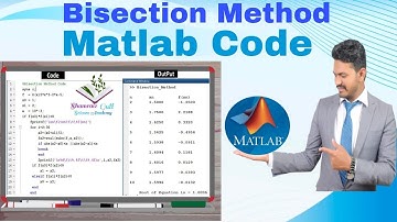 Bisection Method  Matlab Code for Root Finding |Algorithm output table form  |Lecture 02