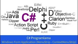 C# Programlama (Windows Form Application - MenuStrip - ContextMenuStrip)