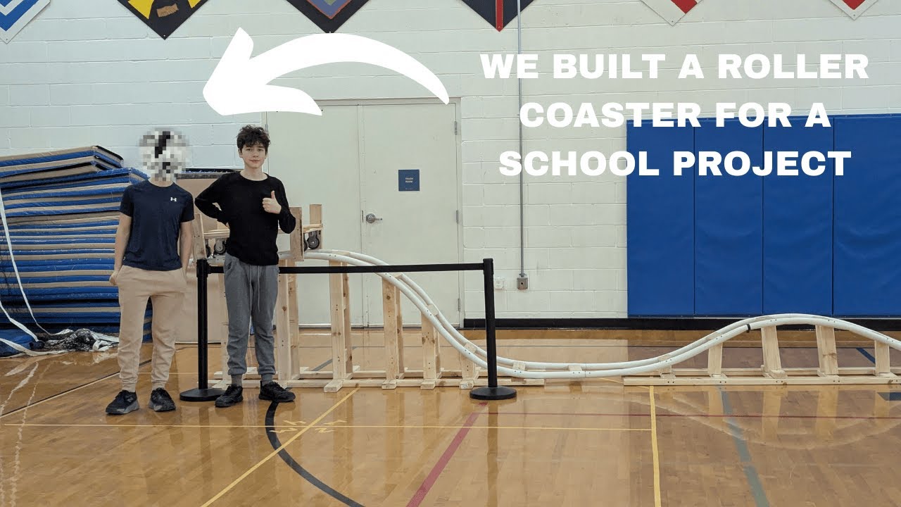 We built a backyard roller coaster for a school project - YouTube