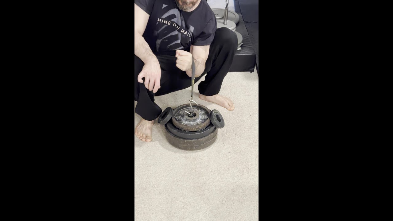 Arm wrestling exercises. Rising and through the hand static pronation. 70lb and 90lb