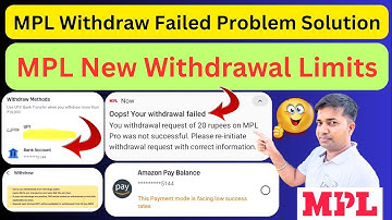 MPL Withdraw Failed Problem Solution|| MPL New Withdrawal Limits|| MPL Withdrawal Problem