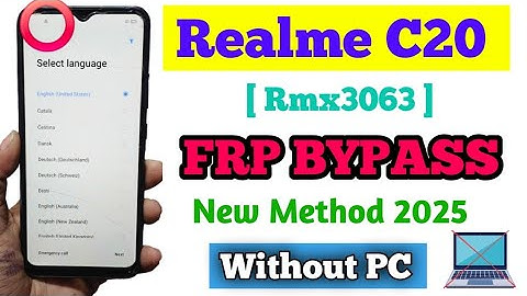 Realme C20/C25 || Frp Bypass || Android 10/11 Realme Rmx3063 | Google Account Bypass | Without PC