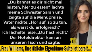 Beim Thanksgiving lachten sie: „Du kannst dir das hier nicht leisten“ – bis der Hoteldirektor kam.