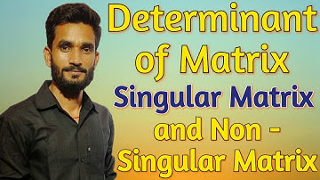 Determinant, Singular, Non-Singular Matrix|NCERT| CLASS 12th|CBSE|UP BOARD|ICSE| EXAMPLE SOLUTIONS|