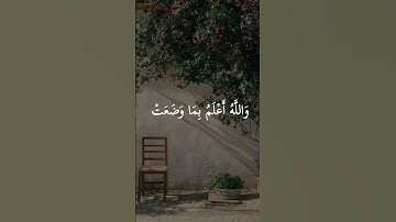 فلما وضعتها قالت رب إني وضعتها أنثى والله أعلم بما وضعت = سورة آل عمران = #سيد_سعيد #quran