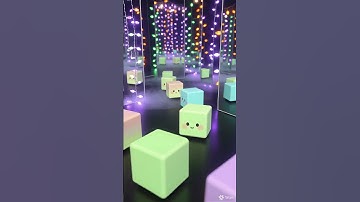 Cubes in puzzle mirror room | Relaxing Loop Animation # #oddlysatisfying #cuteanimation #loop #fypシ