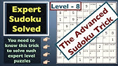 Sudoku Expert Level Tricks Sudoku Expert Level How To Solve Sudoku Expert Level Puzzle Youtube