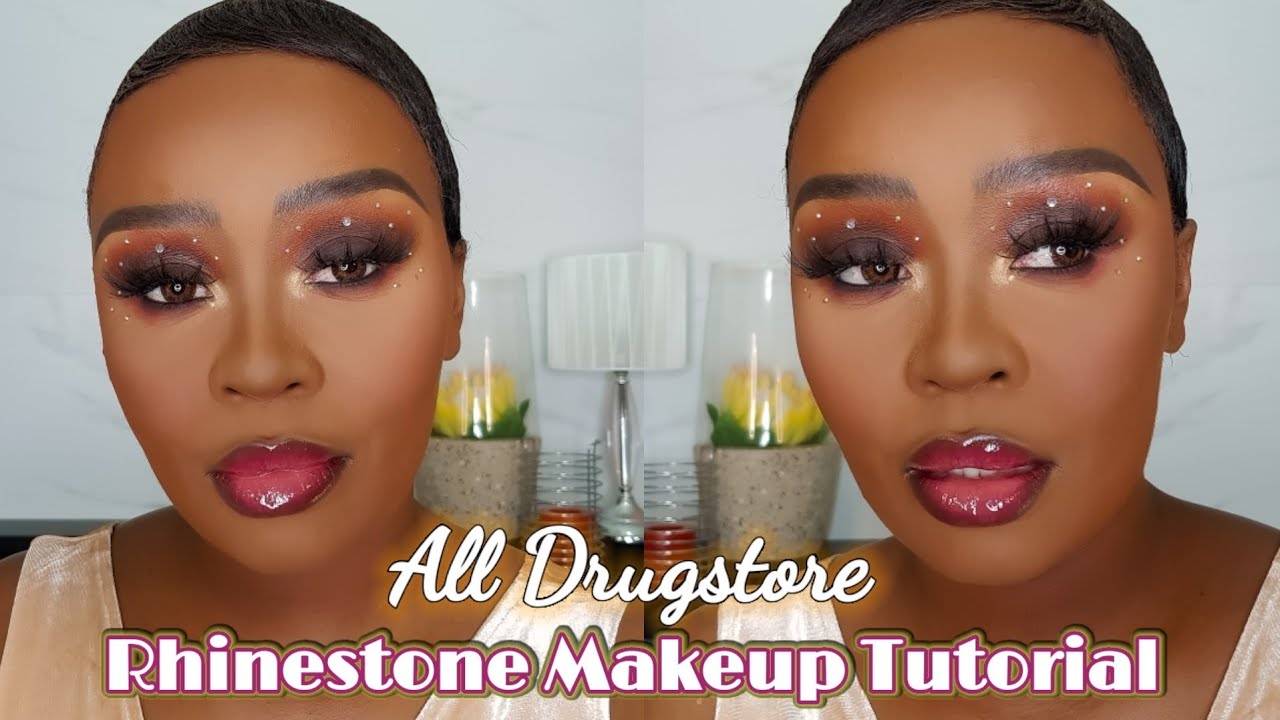 Rhinestone Makeup Tutorial for Beginners, Makeup for Dark Skin Women