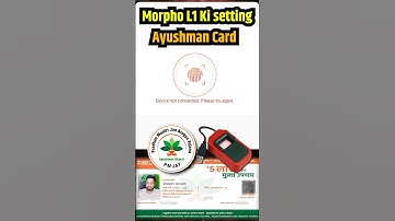 Morpho L1 Ayushman Bharat Portal setting | PMJAY Card Morpho L1 1300 E3 RD Install Windows 10 11