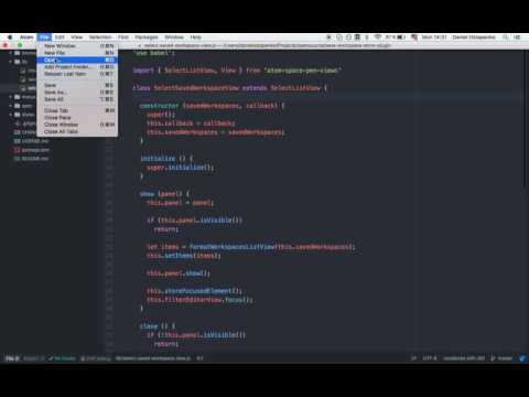 Save Workspace package for Atom Editor