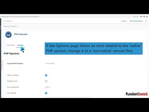 How to Enable or Disable PHP's display errors via CloudLinux Selector in Plesk   Fusionhost